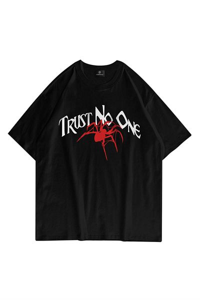 Trendiz Unisex Trust No One Black Tshirt