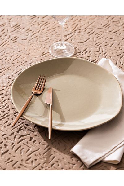 Madame Coco Beige Souci Serving Plate - 30 Cm