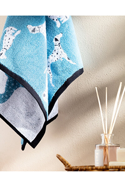 Madame Coco Dalmatien İpliği Boyalı Yüz Havlusu - Mavi - 50x85 cm