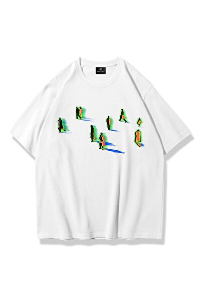 Trendiz Unisex Shadows Tshirt Λευκό