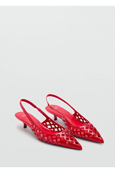 MANGO Woman Die cut kitten topuklu ayakkabı