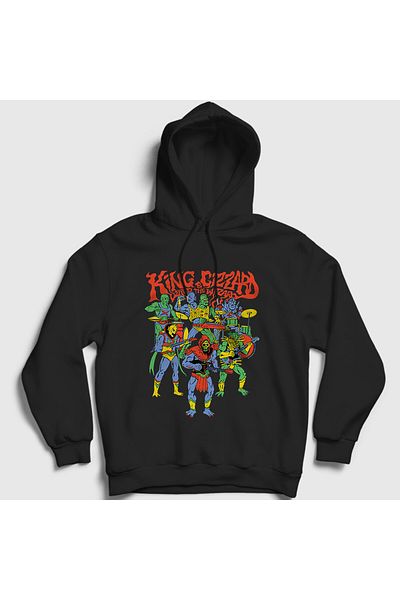 Presmono Φούτερ Unisex Gizzard And The Lizard Wizard με μαύρη κουκούλα - 489163 ττ
