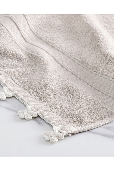 Madame Coco Beige Ruth Crocheted Face Towel