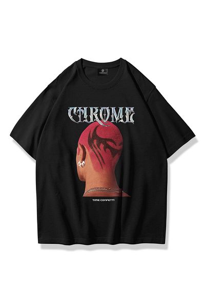 Trendiz Μαύρο μπλουζάκι χρωμίου Unisex
