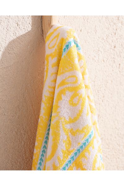 Madame Coco Herbert Yellow Beach Towel - 100% Cotton, 70x150 cm