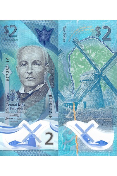 EMİR COLLECTION Barbados 2 Dolar Yabancı Kağıt Para POLİMER ÇİL (Unc) Koleksi...