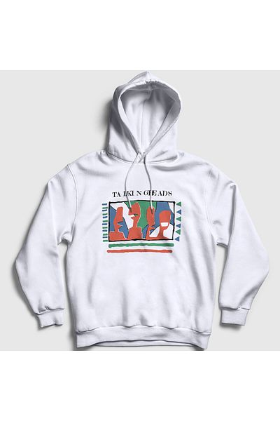 Presmono Vintage Unisex φούτερ με λευκή κουκούλα - Talking Heads 494008 ττ