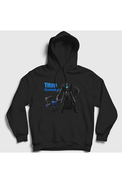 Presmono Унисекс суитшърт с качулка и качулка Titan, черен, 482549tt