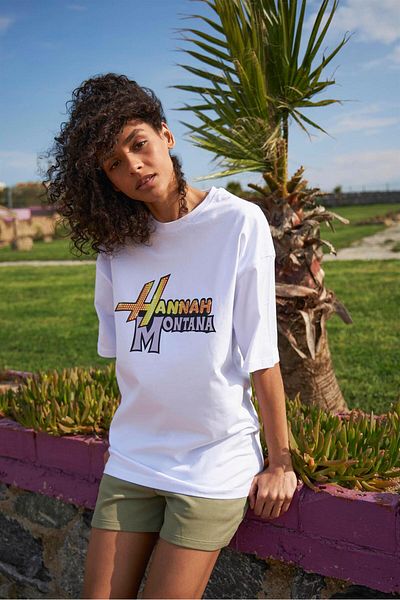 Trendiz Unisex Hannah Montana Text Tshirt Λευκό