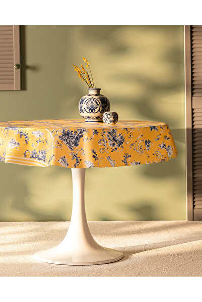 Madame Coco Τραπεζομάντηλο Nora PVC - Κίτρινο/Μπλε - 140 cm