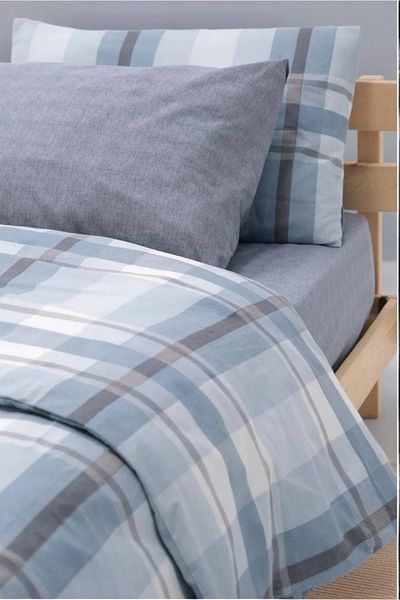 MORRİVAL ΣΕΤ ΠΑΠΛΩΜΑΤΟΣ ΜΟΝΟ ΜΠΛΕ ΚΑΡΟ 120Χ200 + 35 CM ΜΕ ΕΛΑΣΤΙΚΑ ΣΕΝΤΟΝΙΑ 2 ΤΕΜΑΧΙΑ ΜΕ ΜΑΞΙΛΑΡΙΑ