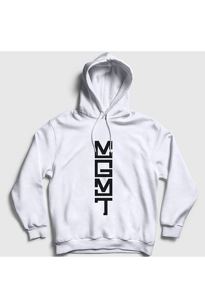 Presmono Λευκό λογότυπο Rock Mgmt Unisex φούτερ με κουκούλα - 491800 ττ