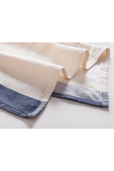 Madame Coco Carla Drying Cloth - Ecru/dark blue - 40x60 Cm