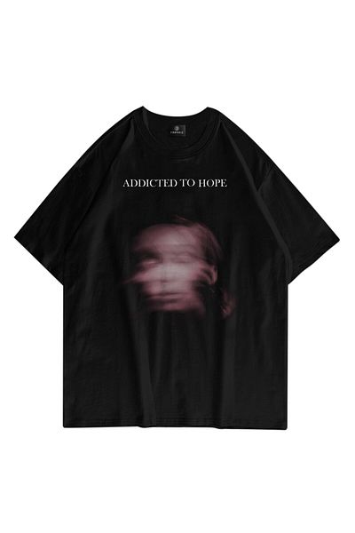 Trendiz Unisex Μαύρο T-Shirt Addicted To Hope