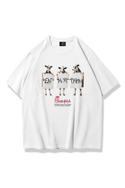 Trendiz White Unisex "Eat More Chickin" T-Shirt