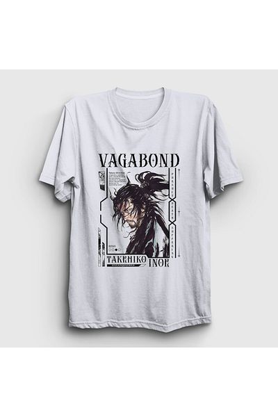 Presmono Unisex Λευκό T-Shirt Manga Vagabond - Musashi Miyamoto 492273 ττ