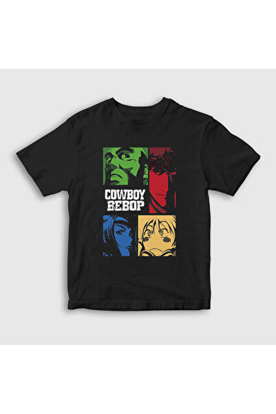 Presmono Unisex dečji crni anime kauboj Bebop T-shirt - 489761tt