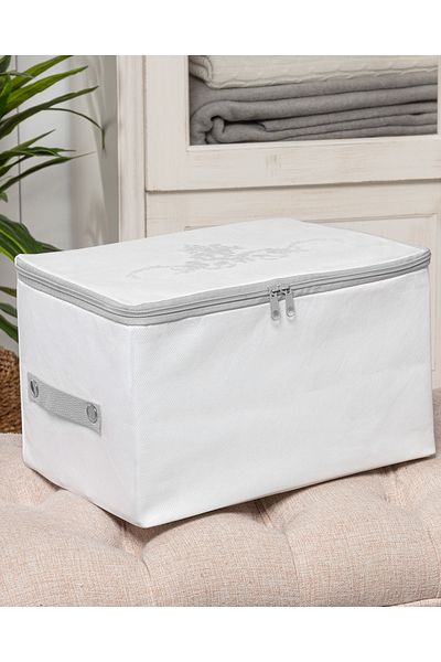 Madame Coco White/Grey Flower Patterned Bag - 30x22x18 Cm