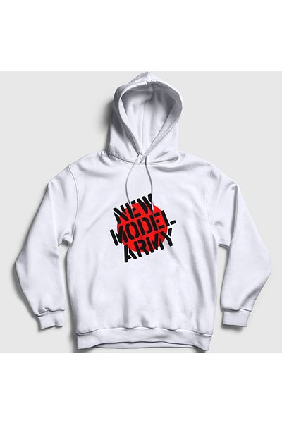 Presmono Rock Model Unisex Λευκό λογότυπο Army φούτερ με κουκούλα - 485679 ττ