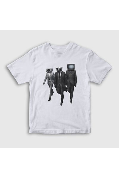 Presmono Tricou alb pentru toaletă pentru copii unisex - Alliance Skibidi 479071 tt