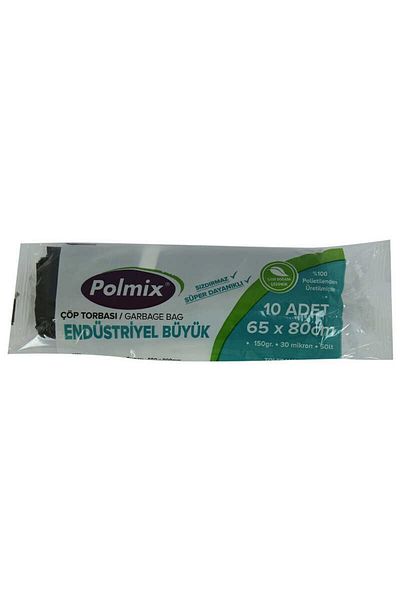 NEZADE STORE Large Size Garbage Bag 65x80cm 150gr 30 Micron 50lt Black Roller 10 Pieces