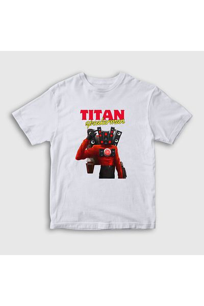 Presmono Tricou pentru copii White Titan Speakerman Skibidi Toilet - 482647 tt