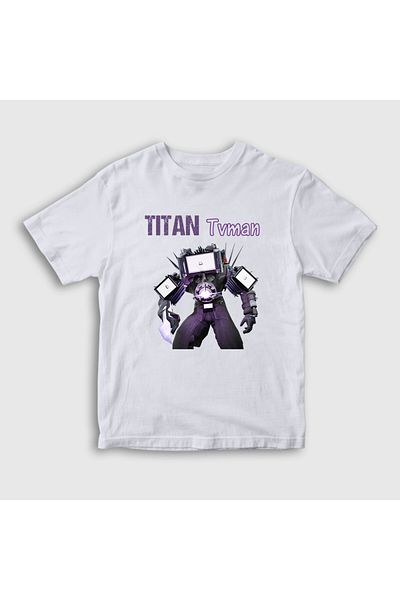 Presmono Tricou pentru copii White Titan Tvman Skibidi Toilet - 482797 tt