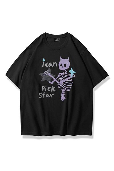 Trendiz Unisex I Can Pick Star Tshirt Μαύρο