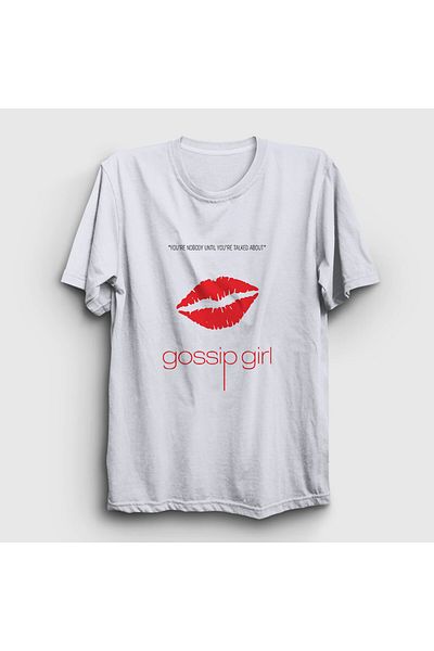 Presmono Unisex Λευκό T-Shirt τηλεοπτικής σειράς Gossip Girl - Κανένας 481077 ττ