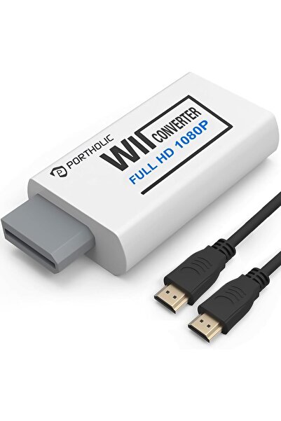 VipDeluXe PORTHOLIC Wii HDMI adaptörü, 1080P/720P Full HD dönüştürücü, 3,5 mm...