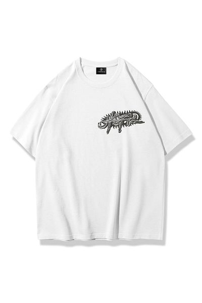 Trendiz Unisex Τροχός Utopia Τράβις Σκοτ Μπλουζάκι Λευκό