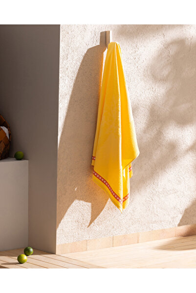 Madame Coco Κίτρινη πετσέτα θαλάσσης Corail Cotton - 70x150 cm
