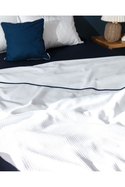 Madame Coco Deft Single Piping Pike - Yacht Collection - White/Navy Blue