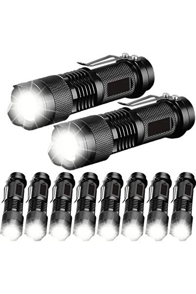 VipDeluXe MODOAO Süper parlak LED el feneri, 10 adet küçük LED el feneri, 3 mod