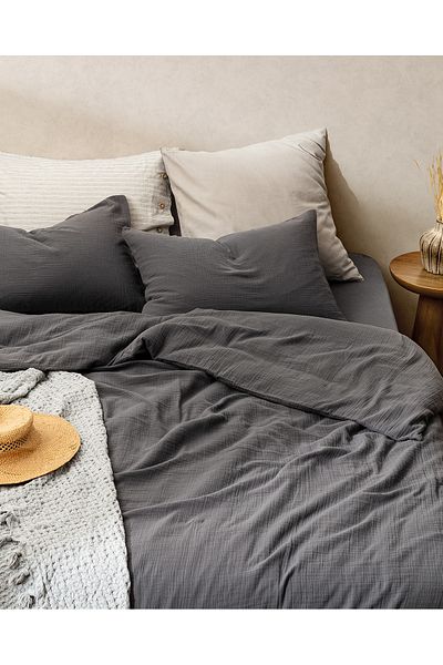 Madame Coco Marla Muslin Double Duvet Cover Set Elastic