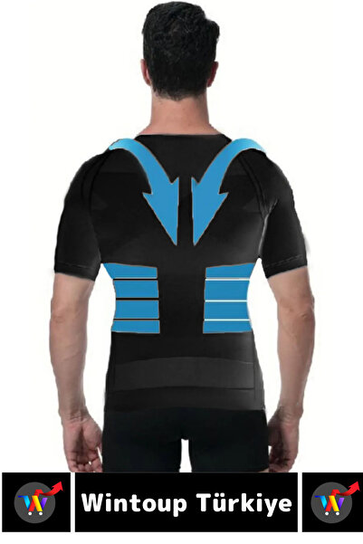 Wintoup Special Production Gynecomastia Upright Posture Enhancer Belly Firming Elastic Men's Undershirt Corset 3 Pieces