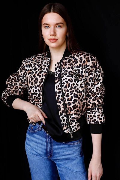 Ravencia Дамско първокласно бомбър яке с леопардов принт