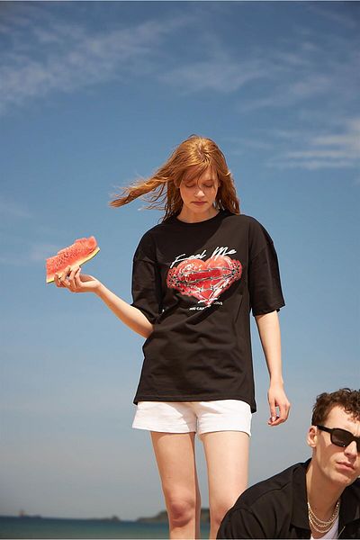 Trendiz Μαύρο μπλουζάκι Unisex Feel Me