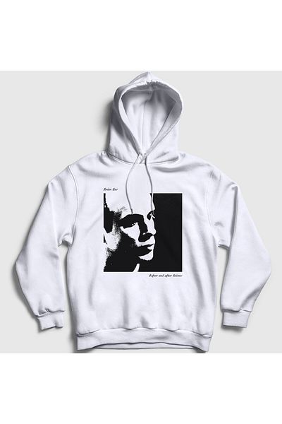 Presmono Λευκό φούτερ με κουκούλα Brian Eno Unisex - Science Before And After 489322 ττ