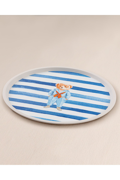 Madame Coco Olivier Ayı Bear Yuvarlak Tepsi