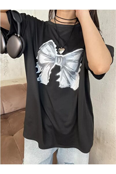 Cupla Μαύρο μπλουζάκι Unisex με παπιγιόν