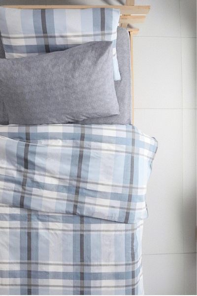 MORRİVAL ΣΕΤ ΠΑΠΛΩΜΑΤΟΣ ΜΟΝΟ ΜΠΛΕ ΚΑΡΟ 120Χ200 + 35 CM ΜΕ ΕΛΑΣΤΙΚΑ ΣΕΝΤΟΝΙΑ 2 ΤΕΜΑΧΙΑ ΜΕ ΜΑΞΙΛΑΡΙΑ