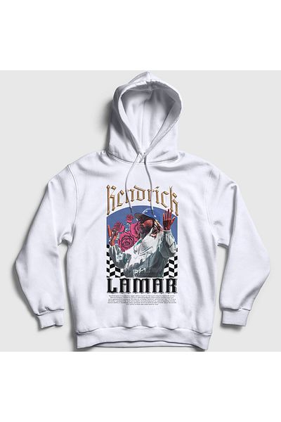 Presmono Φούτερ Kendrick Lamar Unisex με λευκή κουκούλα - Roses Rapper 487203 ττ