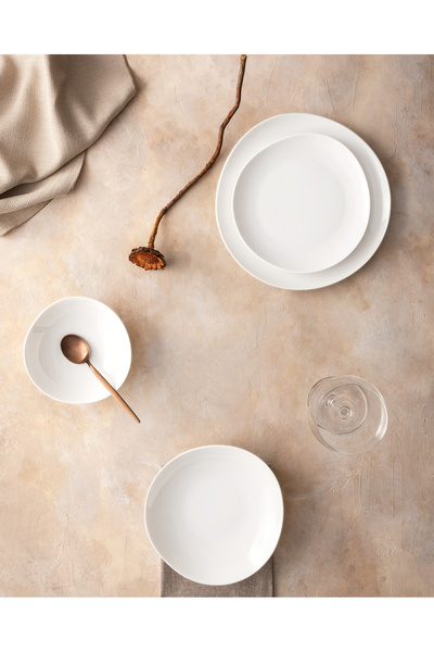 Madame Coco Bormio 6 Kişilik 24 Parça Yemek Takımı - Beyaz