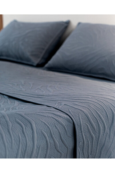 Madame Coco Cher King Size Yatak Örtüsü Seti - İndigo