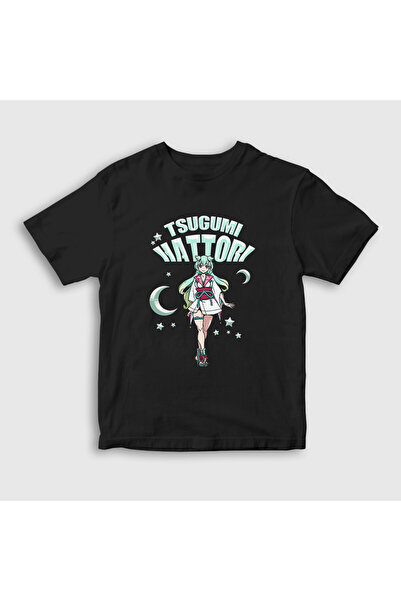 Presmono Unisex dečji anime Orient T-shirt - Black Hattori Tsugumi 484989tt