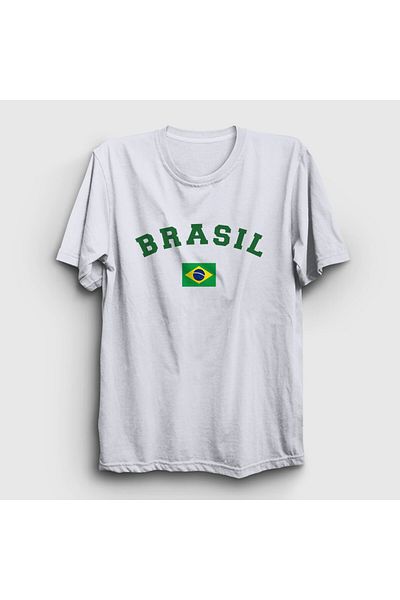 Presmono Brasil Brasil Brazil Unisex Λευκό T-Shirt - 479493 ττ