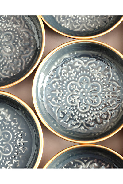 Madame Coco Rosalie 6 Piece Plate Set - Anthracite