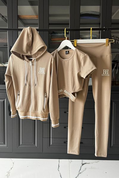 Posh Chic Women's 3-Piece Tracksuit Set - Comfortable and Stylish Design