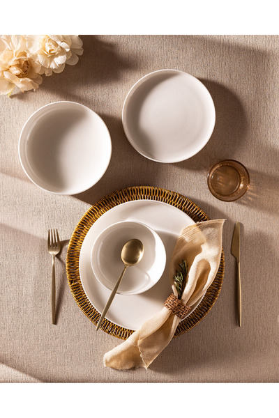 Madame Coco Madelyn  6 Kişilik 24 Parça Yemek Takımı - Beyaz